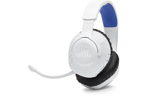 JBL Quantum 360P  Wireless Over Ear Gaming Headset Optimized for PSN 4/5 also compatible with PC/Mac/Switch White/Blue