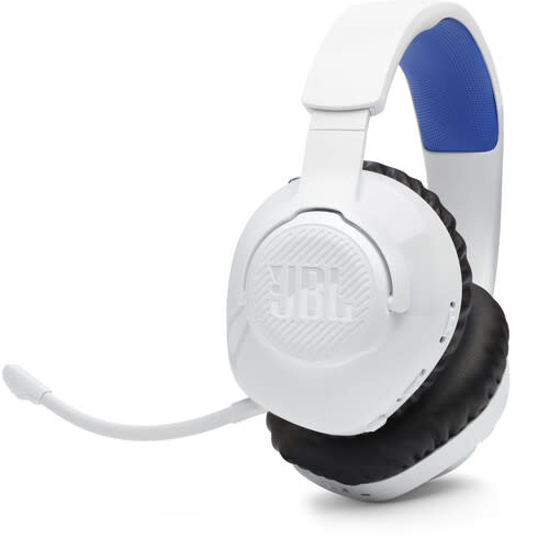 JBL Quantum 360P Wireless Over Ear Gaming Headset Optimized for PSN 4/5 also compatible with PC/Mac/Switch White/Blue