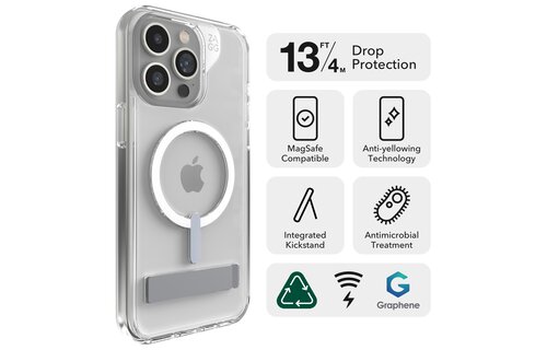 Gear4 Crystal Palace Snap Case w/ Kickstand with Magsafe for iPhone 15 Pro Max clear