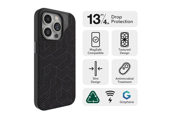 Gear4 London Snap Case with Magsafe for iPhone 15 Pro Gray Geo