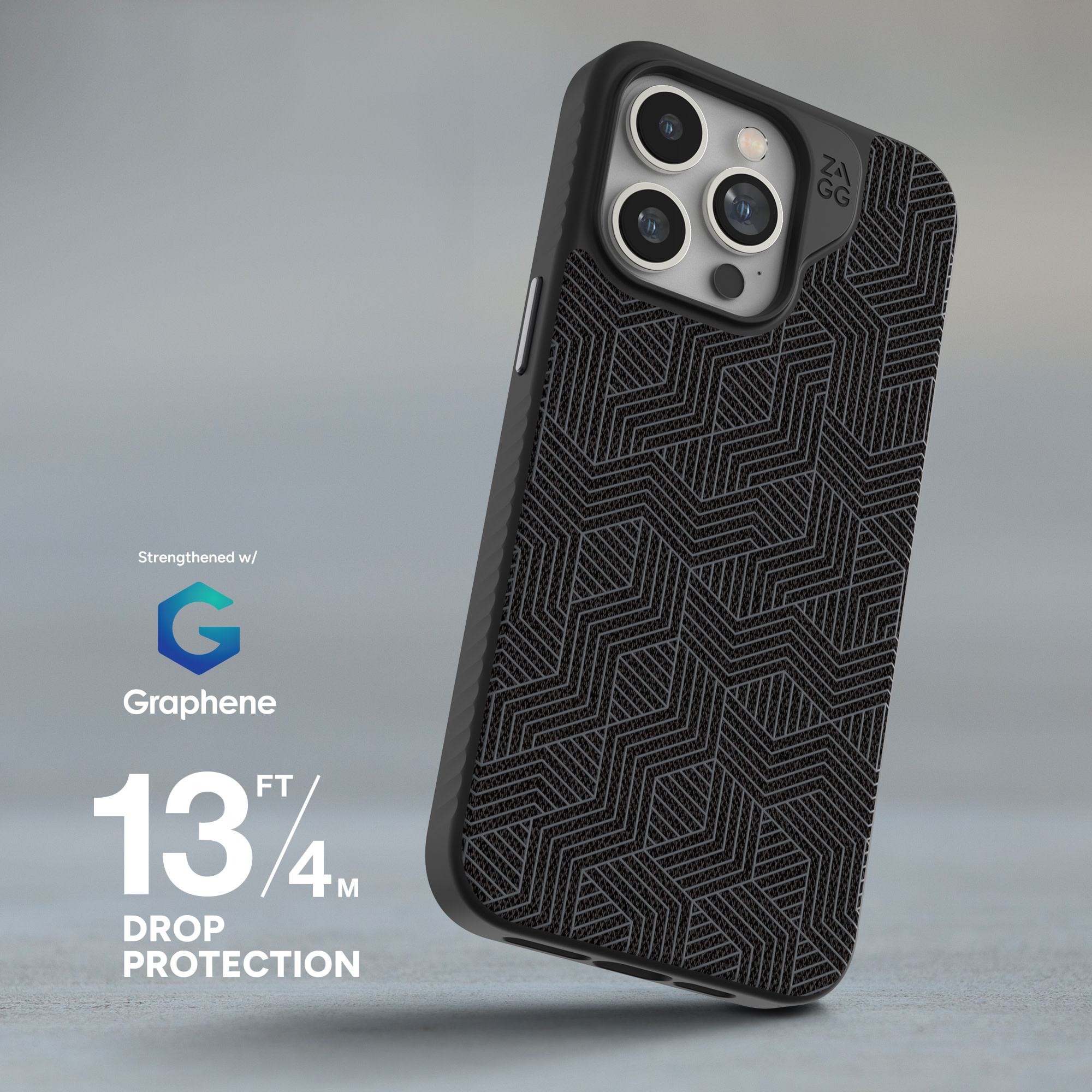 Gear4 London Snap Case with Magsafe for iPhone 15 Pro Max Gray Geo