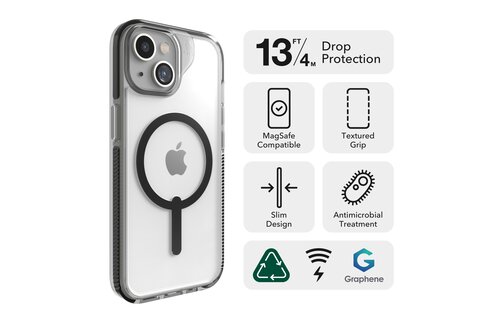 Gear4 Santa Cruz Snap Case with Magsafe for iPhone 15/14/13 Clear/Black