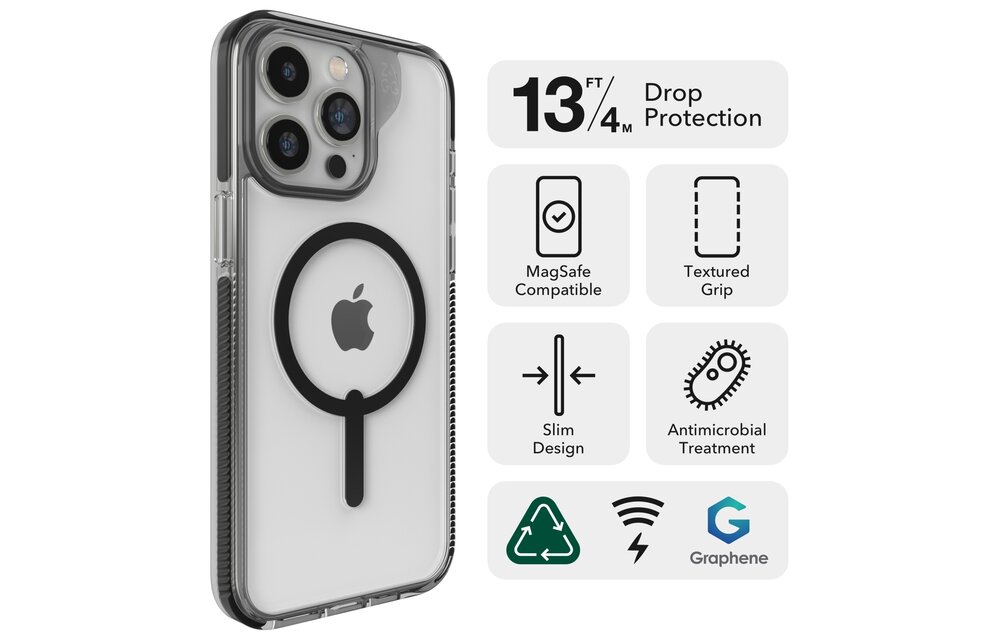 Gear4 Santa Cruz Snap Case with Magsafe for iPhone 15 Pro Max Clear/Black