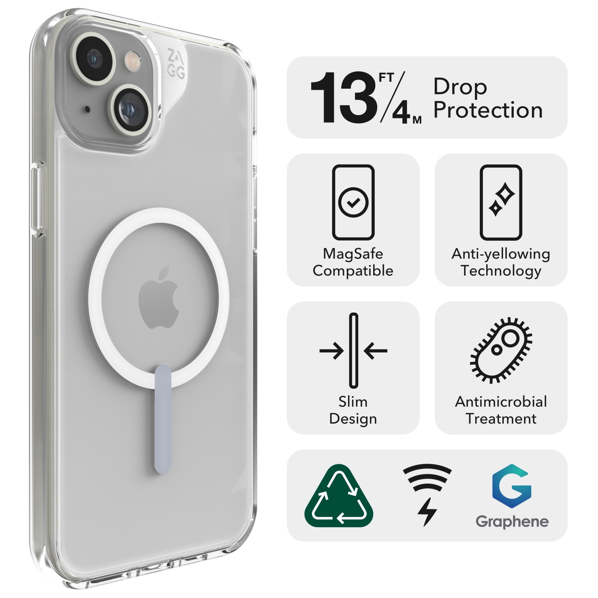 Gear4 Crystal Palace Snap Case with Magsafe for iPhone 15 Plus/14 Plus Clear