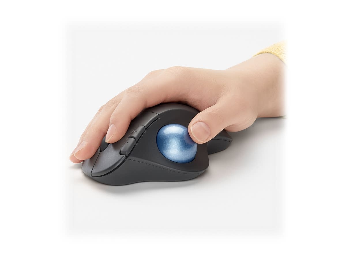 Logitech M575 Ergo Wireless Trackball Mouse Black For Business