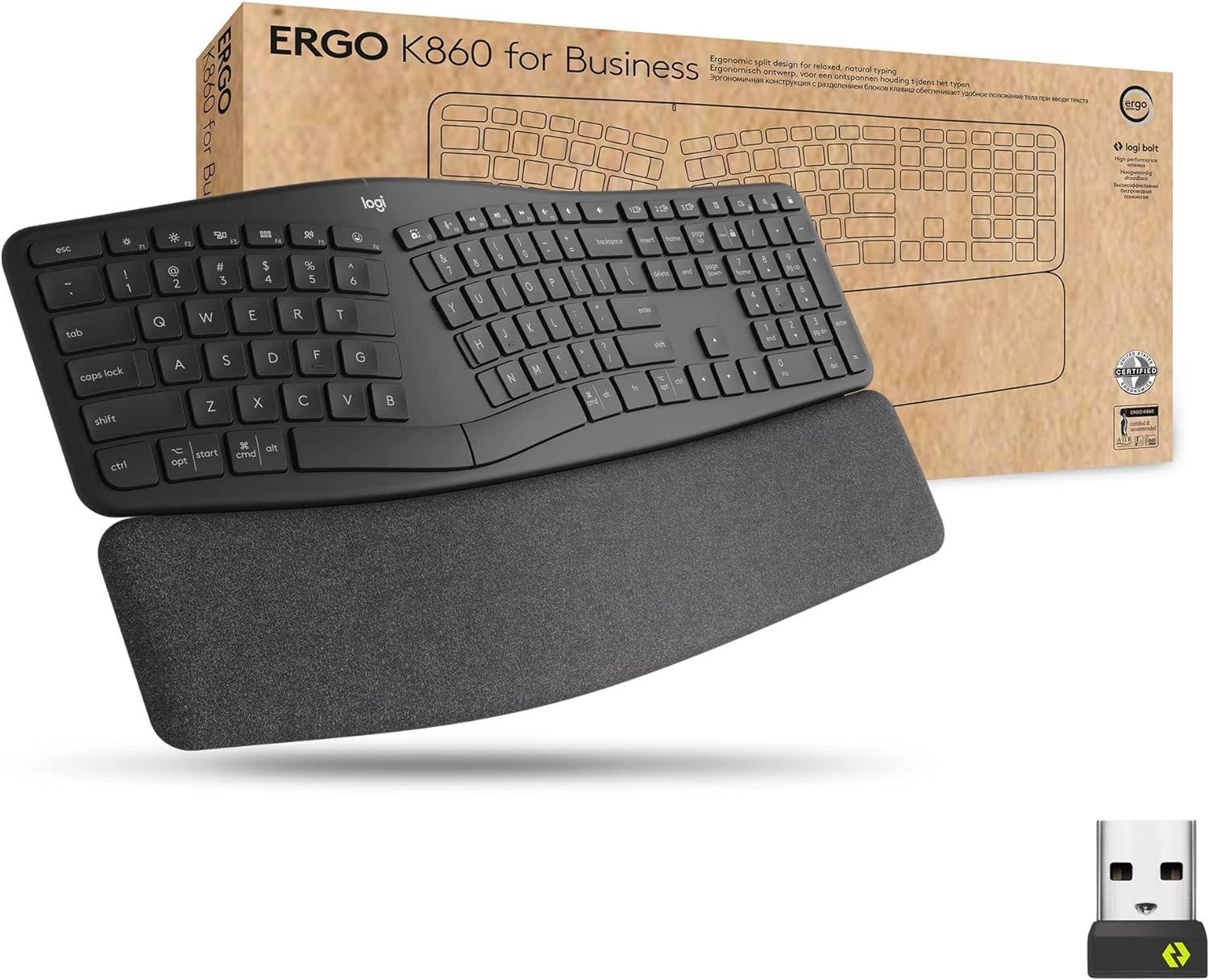 Logitech ERGO K860 for Business Wireless Split Ergonomic Keyboard (PC/Mac)