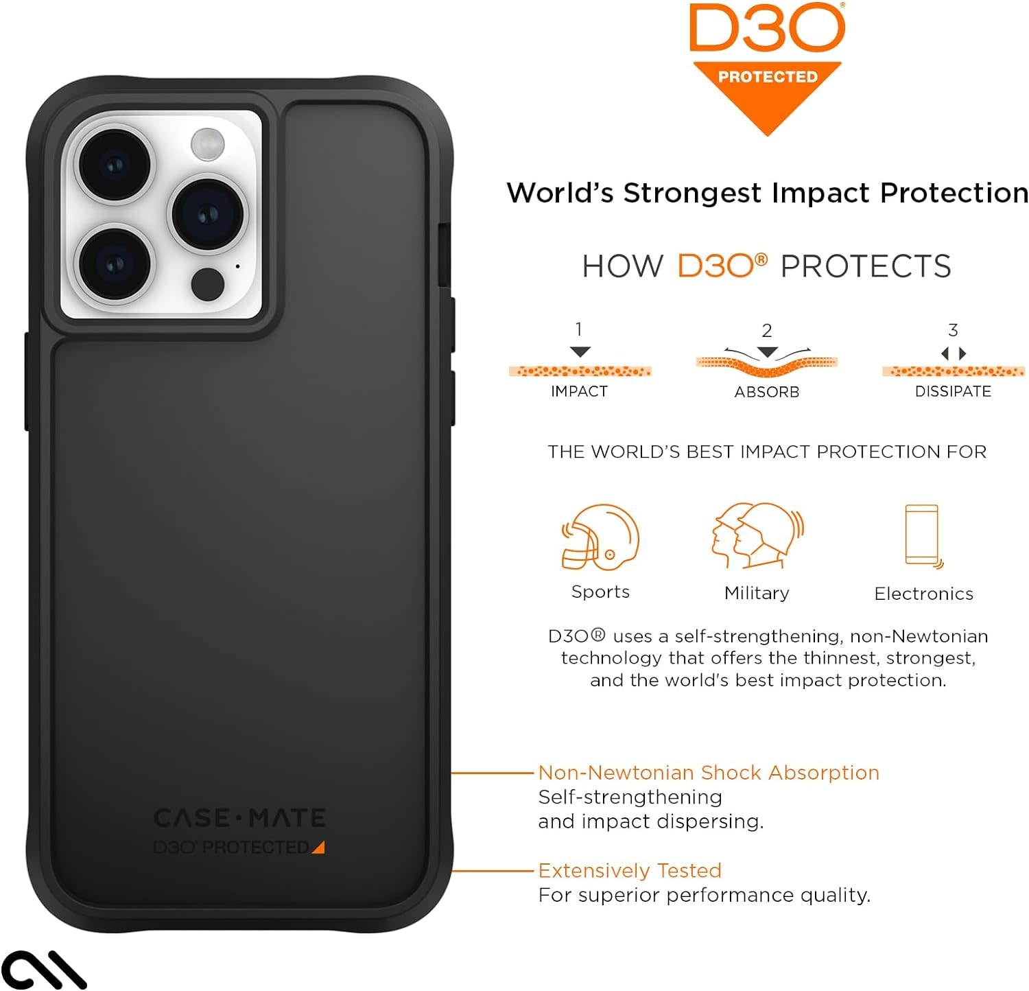 Case-Mate Ultra Tough D30 MagSafe Case for iPhone 15 Pro Max Black