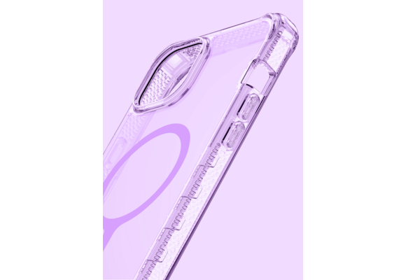 Itskins Supreme Clear Case for iPhone 15 - Little Purple/Light Purple Print