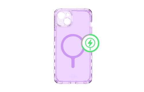 Itskins Supreme Clear Case for iPhone 15 - Little Purple/Light Purple Print