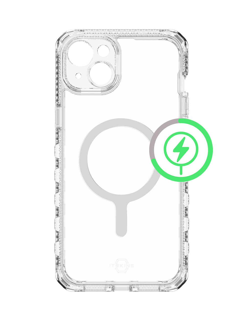 Itskins Supreme Clear Case for iPhone 15/14 - Transparent White Print