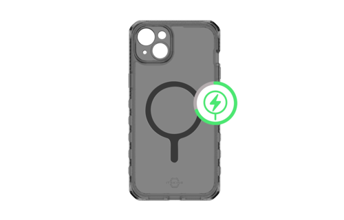 Itskins Supreme R Clear Case for iPhone 15 - Grey and Grey Print