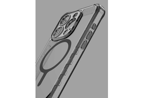 Itskins Supreme Clear Case for iPhone 15 Pro Max  - Grey and Grey Print