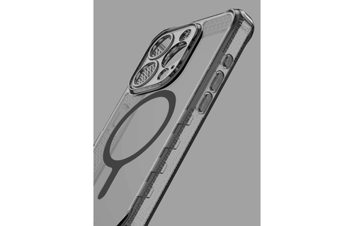 Itskins Supreme Clear Case for iPhone 15 Pro Max  - Grey and Grey Print