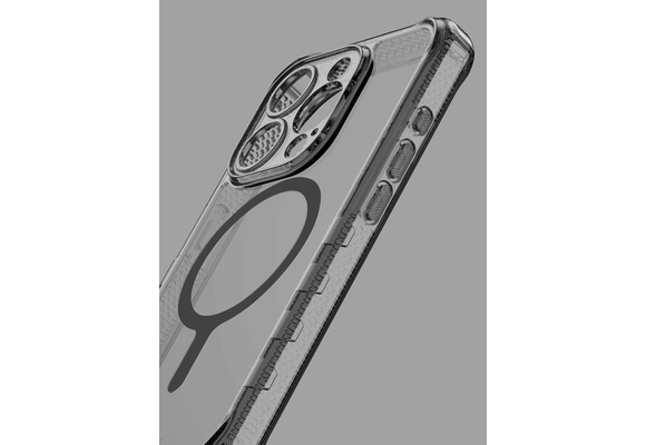 Itskins Supreme Clear Case for iPhone 15 Pro Max  - Grey and Grey Print