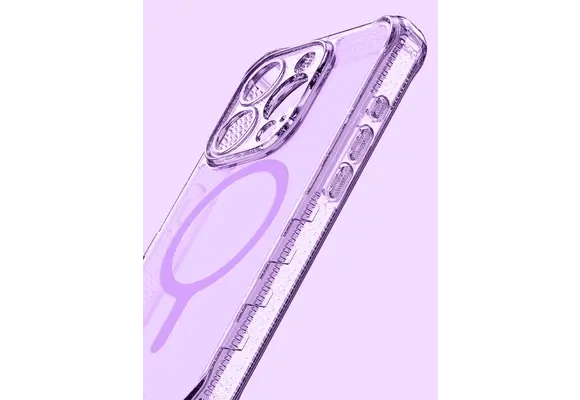 Itskins Supreme Clear Case for iPhone 15 Pro Max - Little Purple/Light Purple Print