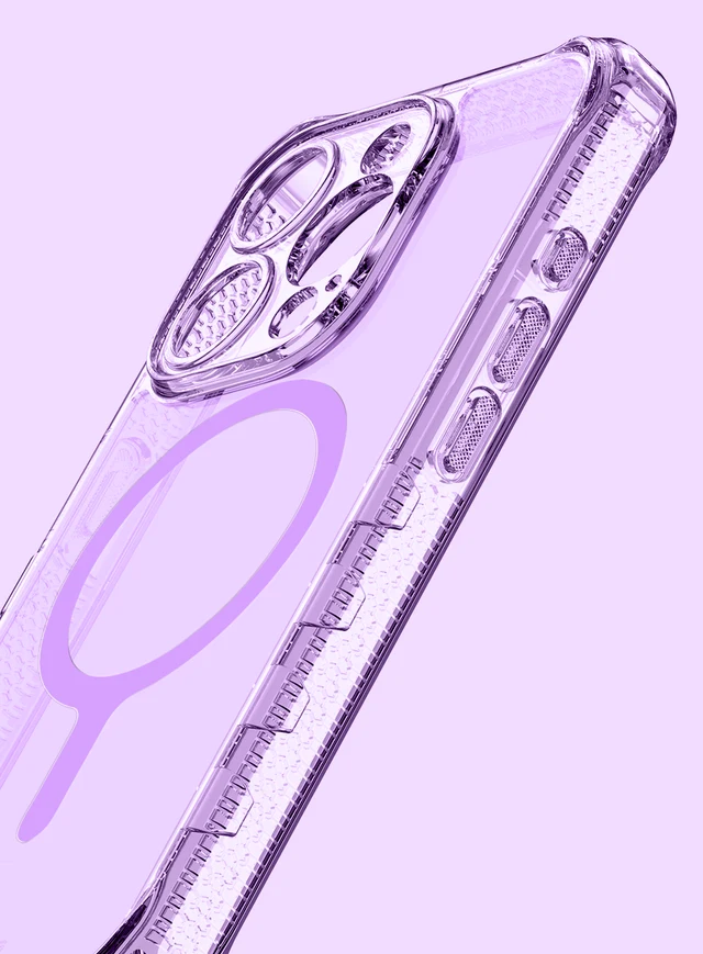 Itskins Supreme Clear Case for iPhone 15 Pro Max - Little Purple/Light Purple Print