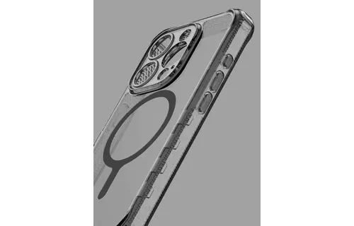 Itskins Supreme Clear Case for iPhone 15 Pro  - Grey and Grey Print