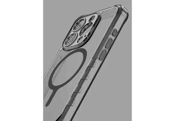 Itskins Supreme Clear Case for iPhone 15 Pro  - Grey and Grey Print