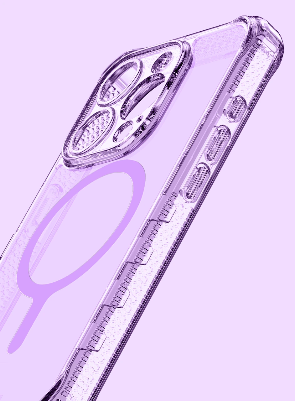 Itskins Supreme Clear Case for iPhone 15 Pro - Little Purple/Light Purple Print