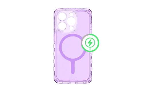 Itskins Supreme Clear Case for iPhone 15 Pro - Little Purple/Light Purple Print