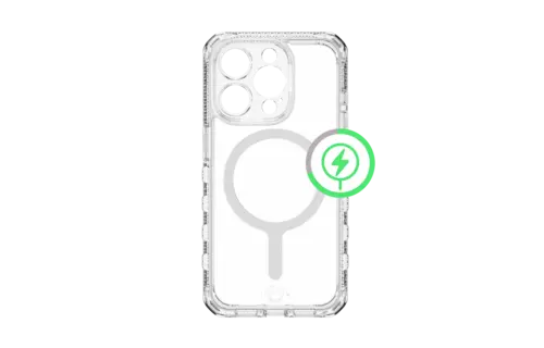 Itskins Supreme Clear Case for iPhone 15 Pro - Transparent White Print