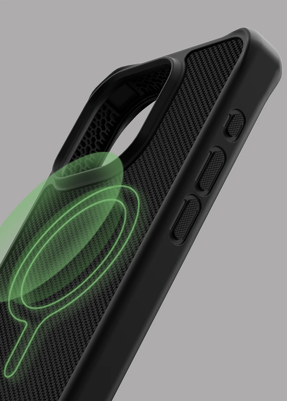 Itskins Ballistic R Nylon Case w/ Magsafe for iPhone 15 Pro  - Black
