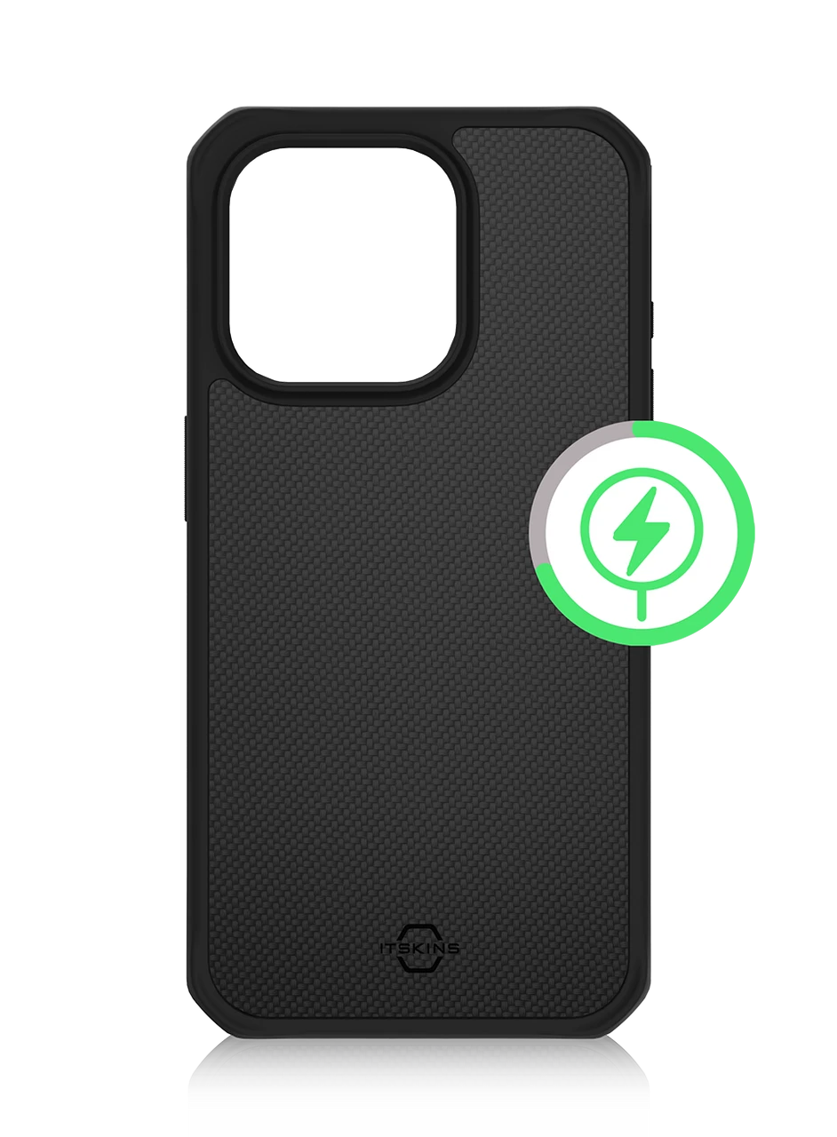 Itskins Ballistic R Nylon Case w/ Magsafe for iPhone 15 Pro  - Black