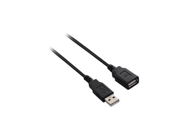 V7 USB 2.0 Extension Cable (Black) 2m (6.6ft)