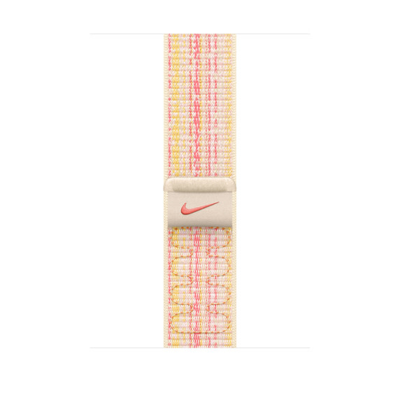 Apple Watch Band - 44/45/46/49mm Starlight/Pink Nike Sport Loop (fits 145-220mm wrists)