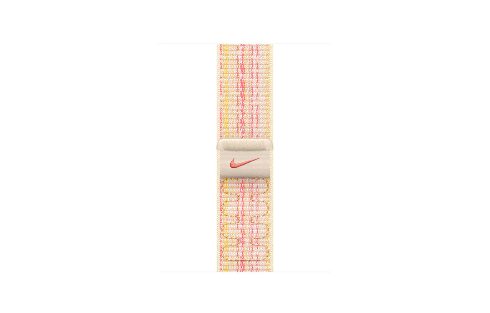 Apple Watch Band - 38/40/41/42mm (series 10 only) Starlight/Pink Nike Sport Loop (fits 130-190mm wrists)