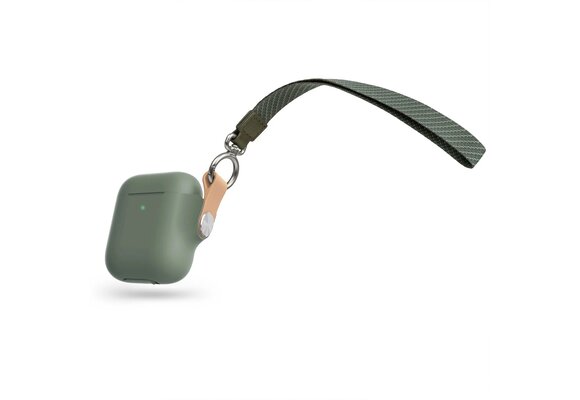 Moshi Pebbo Case w/ Detachable Wrist Strap and LintGuard™ Protection for Airpods  1/2 gen ONLY - Mint Green (NOT COMPATIBLE WITH AIRPODS PRO)