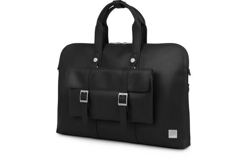 Moshi Treya Vegan Leather Briefcase - Jet Black