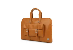 Moshi Treya Vegan Leather Briefcase - Caramel Brown