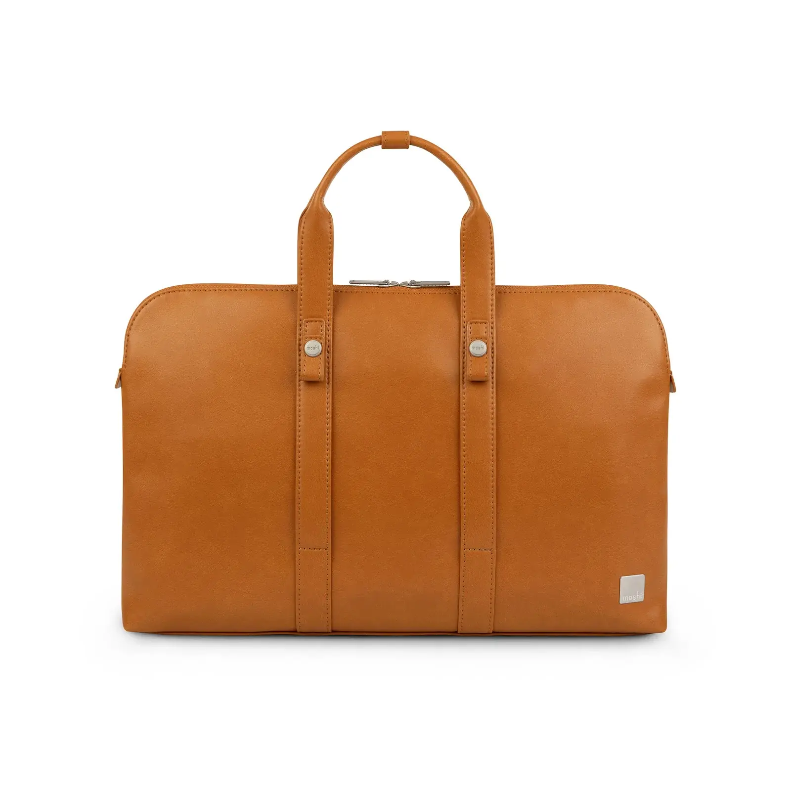 Moshi Treya Vegan Leather Briefcase - Caramel Brown
