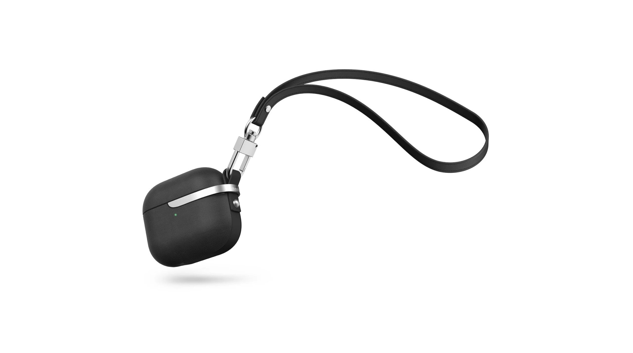 Moshi Pebbo Luxe Vegan Leather Protective Case for Airpods Gen 3 ONLY- Charcoal Black