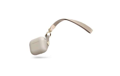 Moshi Pebbo Case w/ Detachable Wrist Strap and LintGuard™ Protection for Airpods 3rd gen ONLY - Savannah Beige