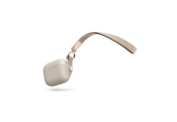Moshi Pebbo Case w/ Detachable Wrist Strap and LintGuard™ Protection for Airpods 3rd gen ONLY - Savannah Beige