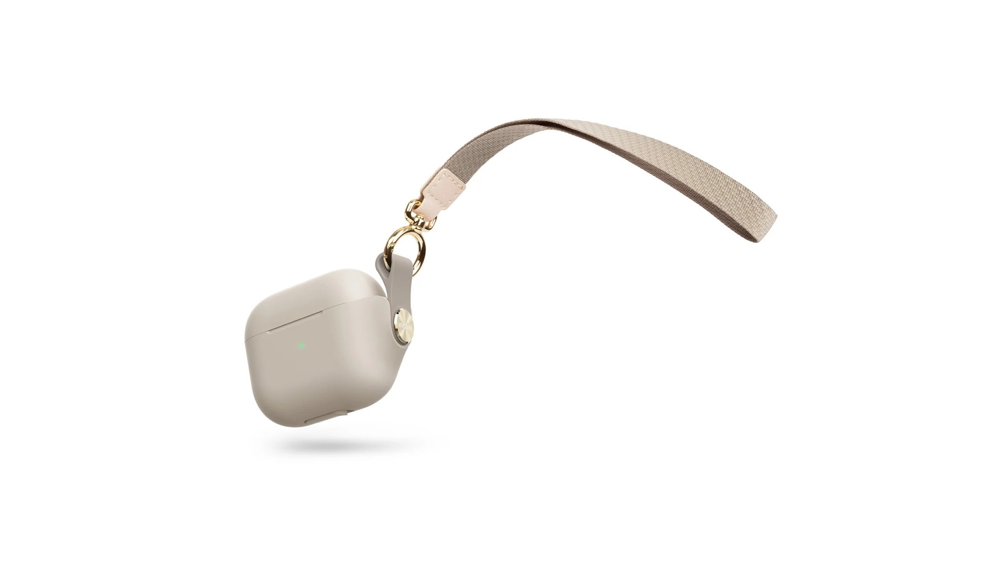 Moshi Pebbo Case w/ Detachable Wrist Strap and LintGuard™ Protection for Airpods 3rd gen ONLY - Savannah Beige