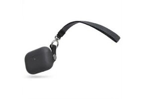 Moshi Pebbo Case w/ Detachable Wrist Strap and LintGuard™ Protection for Airpods Pro 2 ONLY Compatible with Lightning Cable only- Shadow Black (NOT COMPATIBLE WITH AIRPODS 1ST/2ND/3RD GEN)