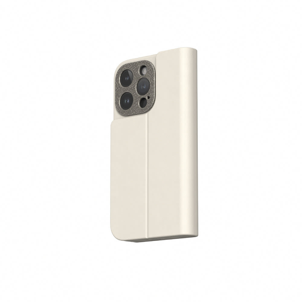 Moshi Overture Case /W DETACHABLE MAGNETIC WALLET for iPhone 15 Pro - Eggnog White