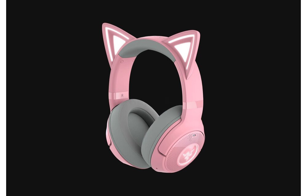 Razer Kraken Kitty V2 BT Wireless Bluetooth RGB Headset Quartz with USB C CONNECTIVITY