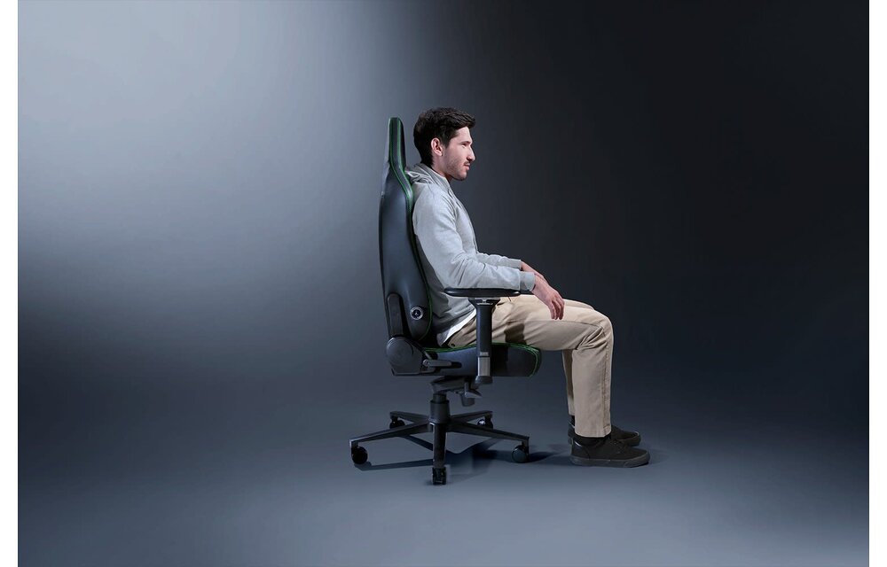 Razer Iskur V2 Gaming Chair with Adaptive Lumbar Support Synthetic Leather/Black/Green (assembly required)