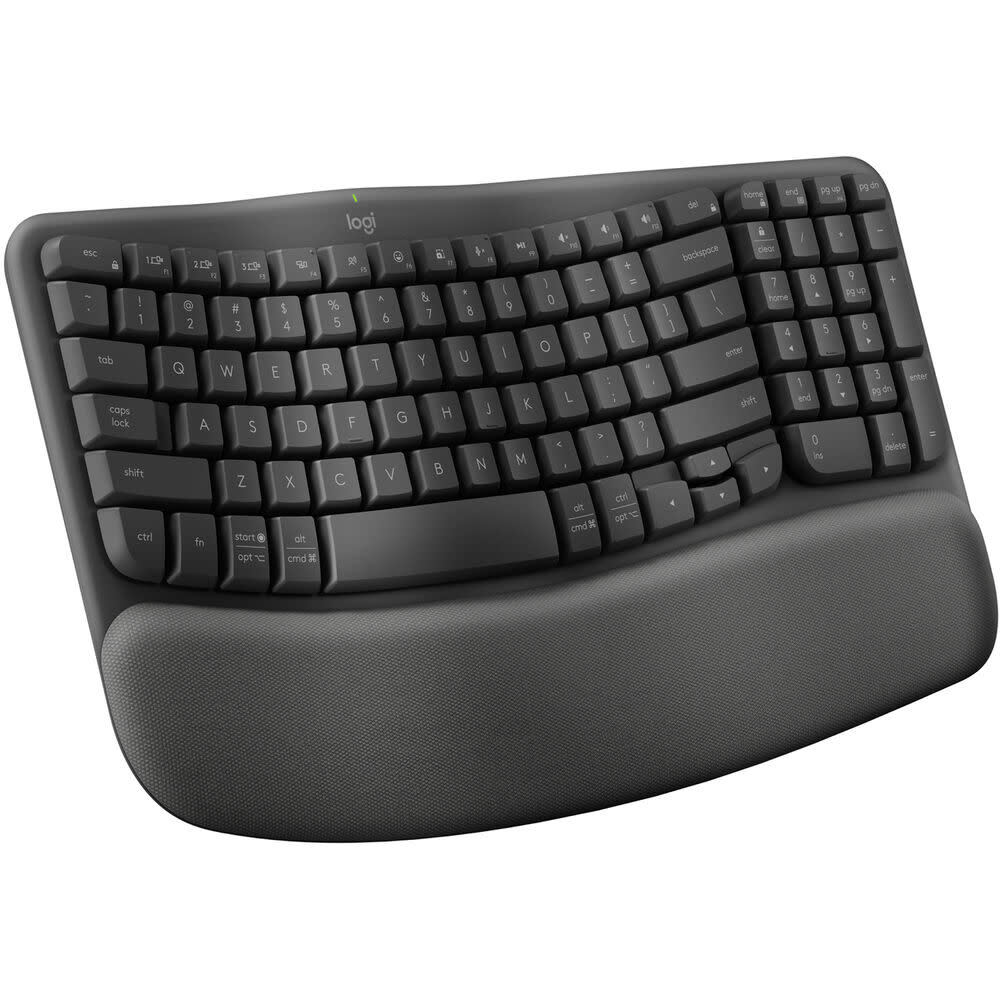 Logitech Wave Keys Wireless Ergonomic Keyboard (Graphite) PC/Mac compatible