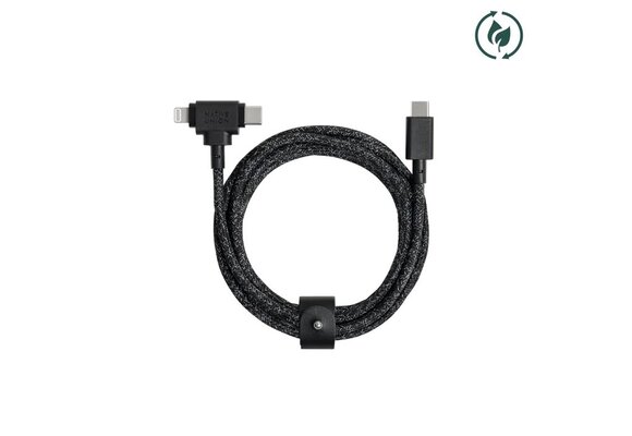 Native Union Belt Cable Duo USB-C to USB-C and Lightning, 1.5m (5ft) - Cosmos WSL