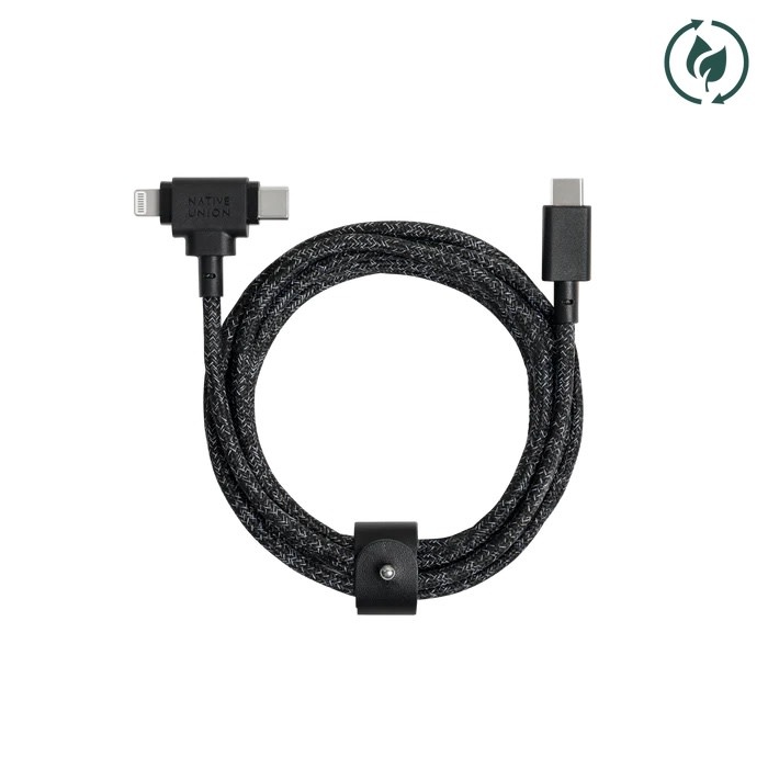 Native Union Belt Cable Duo USB-C to USB-C and Lightning, 1.5m (5ft) - Cosmos WSL