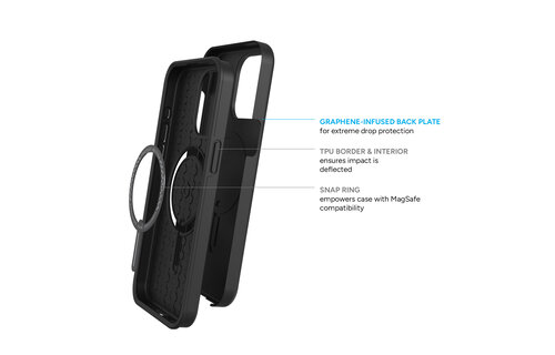 Zagg Denali Snap Case w/ Kickstand with Magsafe for iPhone 15 Pro Max Black