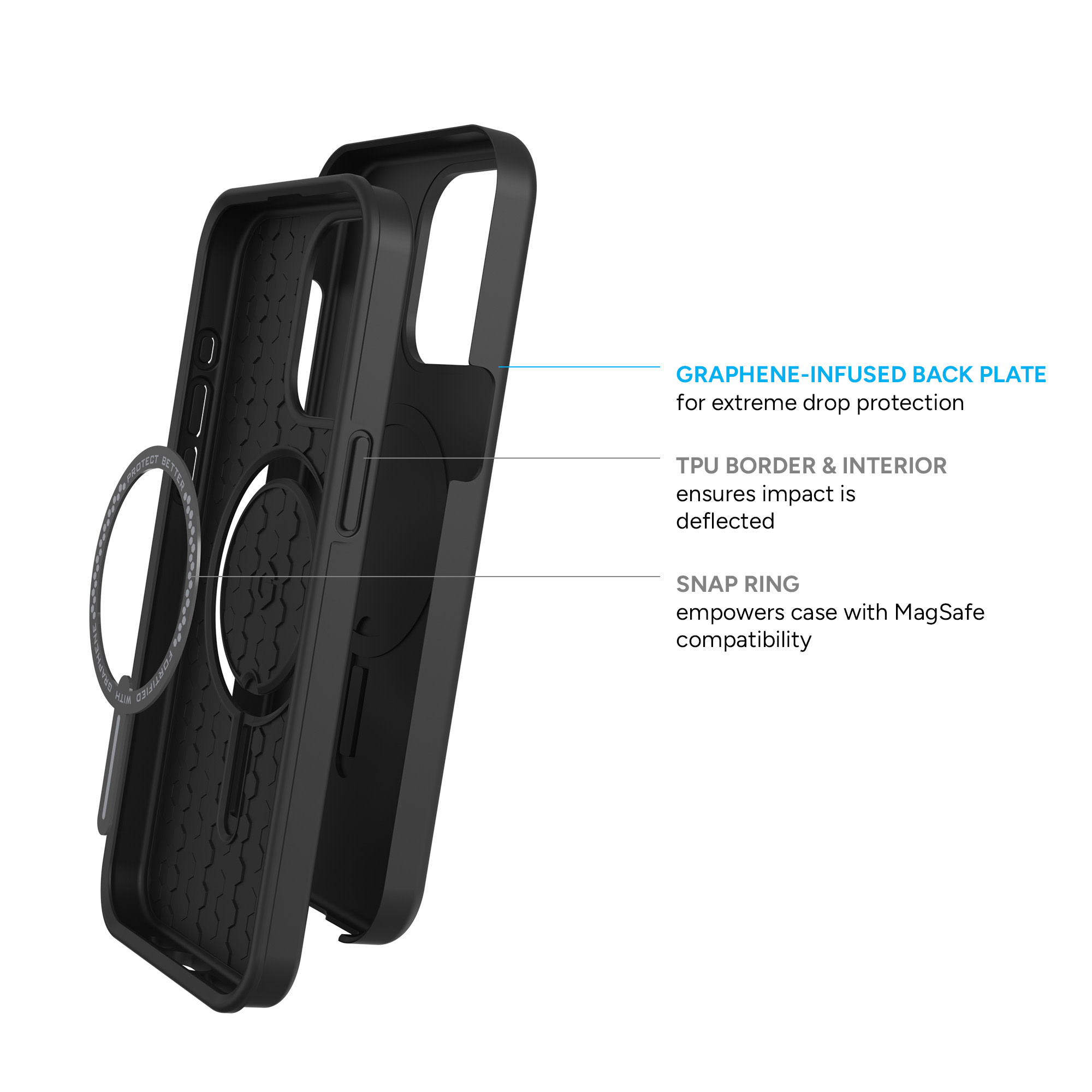 Zagg Denali Snap Case w/ Kickstand with Magsafe for iPhone 15 Pro Max Black