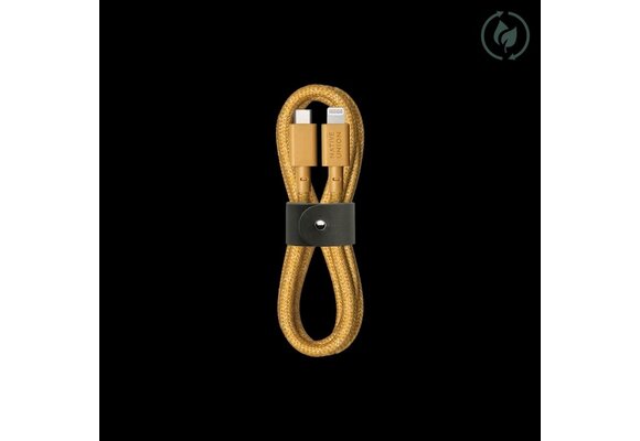 Native Union Braided USB-C to Lightning Belt Cable, 1.2m (4ft) - Kraft WSL