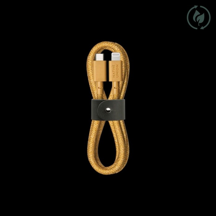 Native Union Braided USB-C to Lightning Belt Cable, 1.2m (4ft) - Kraft WSL