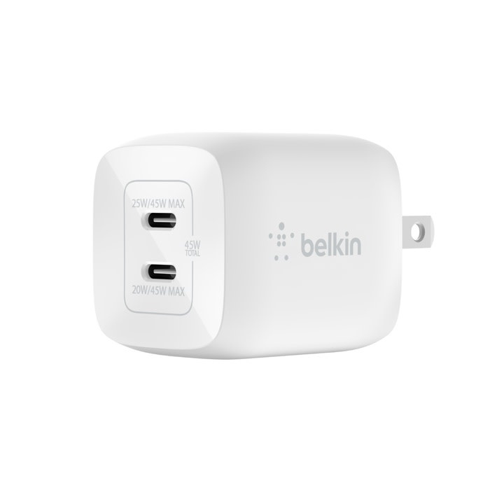 Belkin BOOST↑ CHARGE 45w USB-C Dual Port PD GaN  Wall Charger
